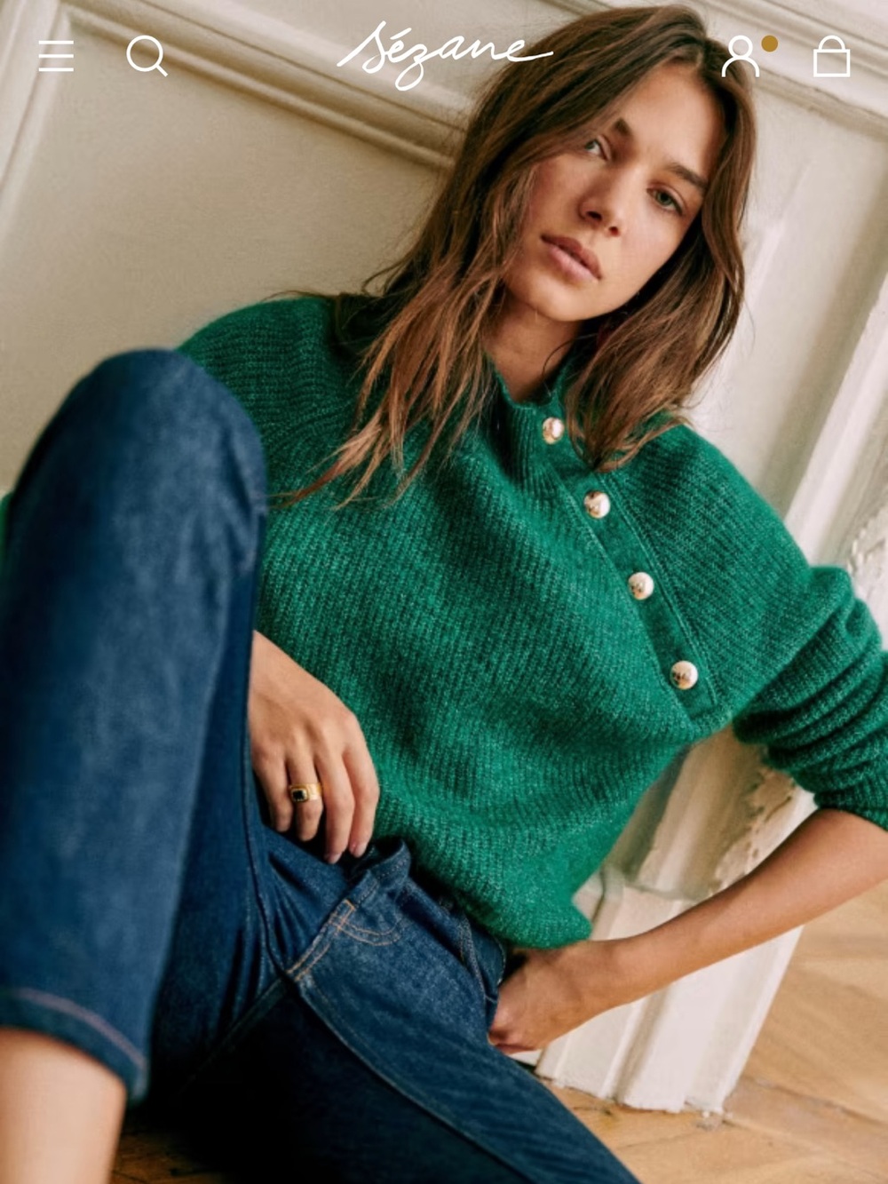 Sézane Trudy Jumper (Nature Green)